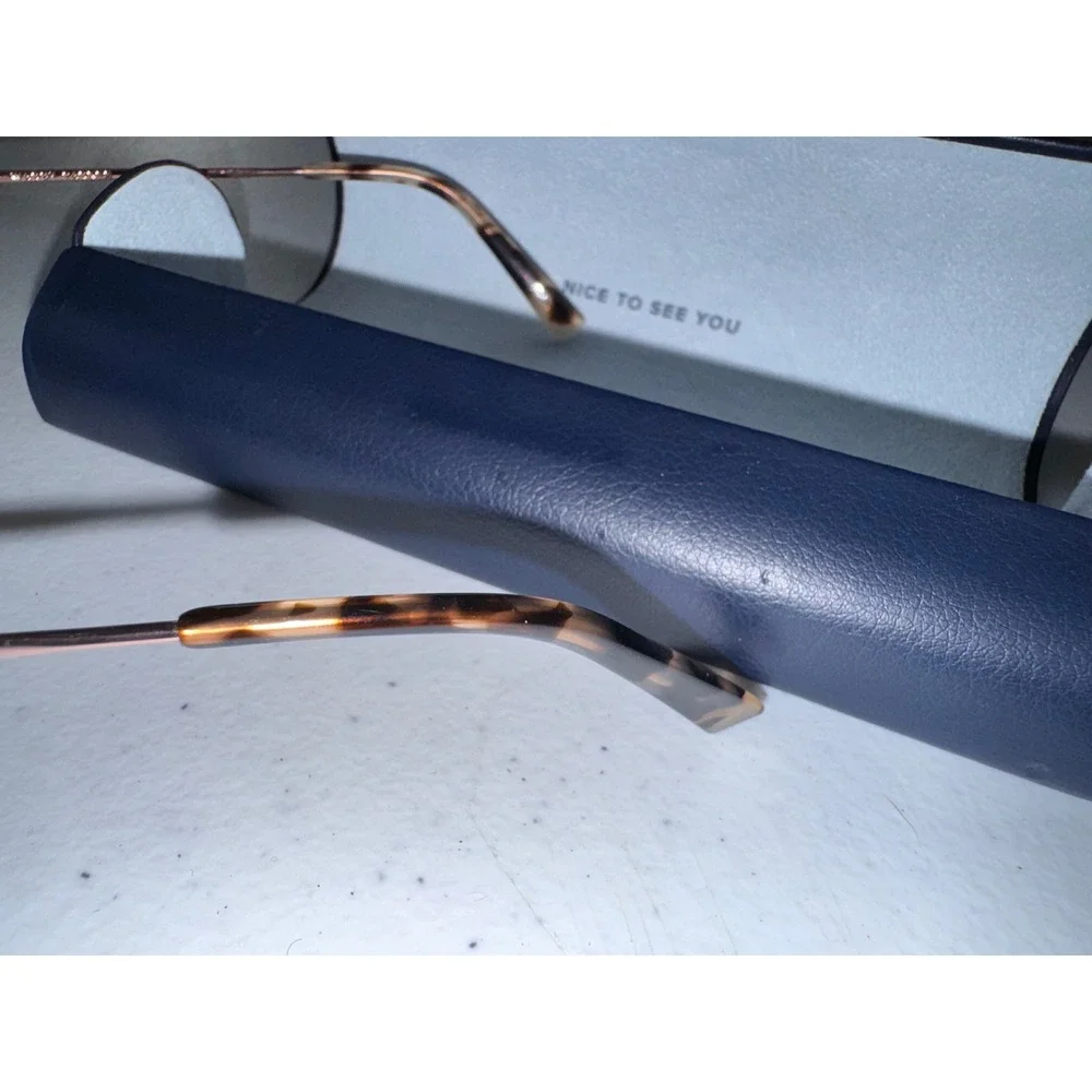 Warby Parker York 2223 Polished Rose Gold Aviator Eyeglasses with Case 53-15-145